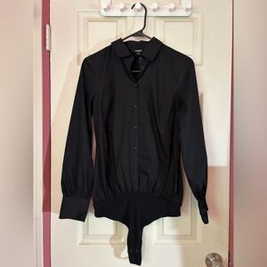 Express Black Leotard Style Shirt